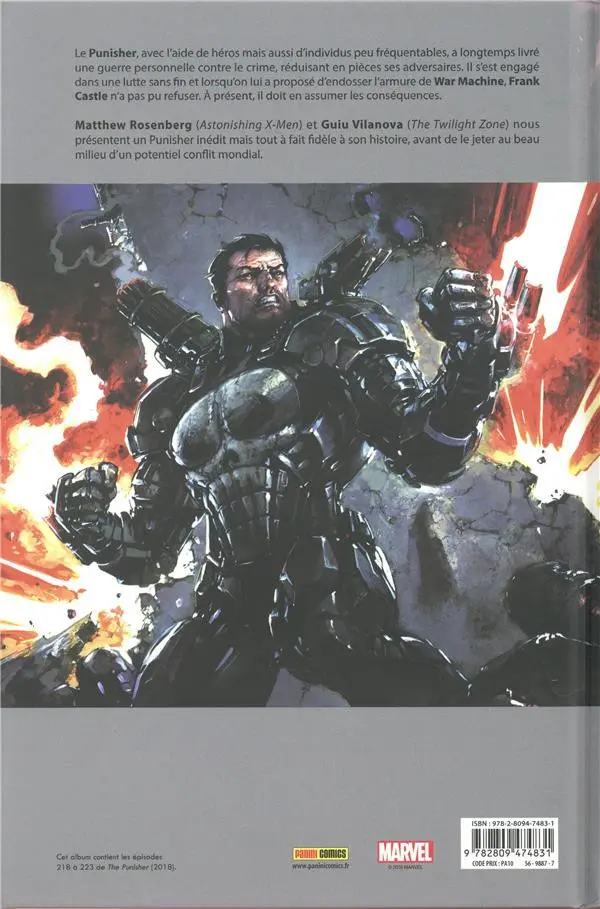 Verso de l'album Punisher Legacy Tome 1 War Machine