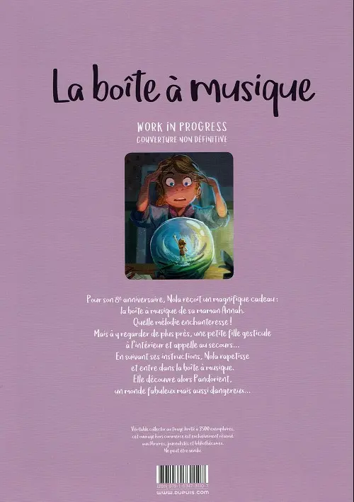 Verso de l'album La Boîte à musique Tome 1 Bienvenue à Pandorient