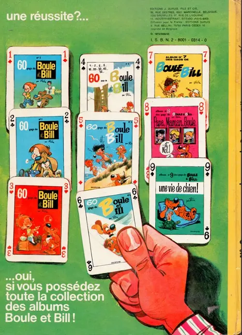 Verso de l'album Boule & Bill Tome 9 Une vie de chien !
