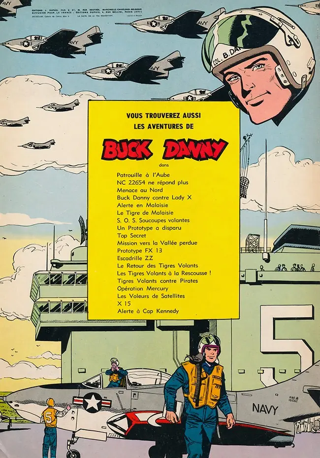 Verso de l'album Buck Danny Tome 10 Pilotes d'essai