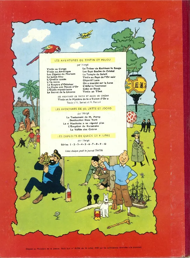Verso de l'album Les Aventures de Jo, Zette et Jocko Tome 4 Le Rayon du Mystère 2e épisode, L'éruption du Karamako
