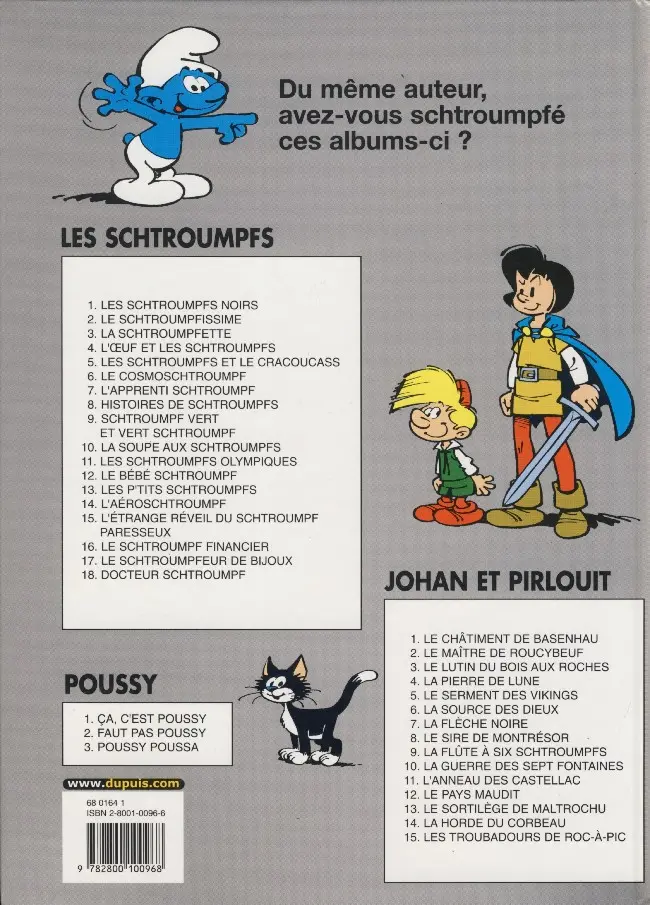 Verso de l'album Johan et Pirlouit Tome 2 Le maître de Roucybeuf