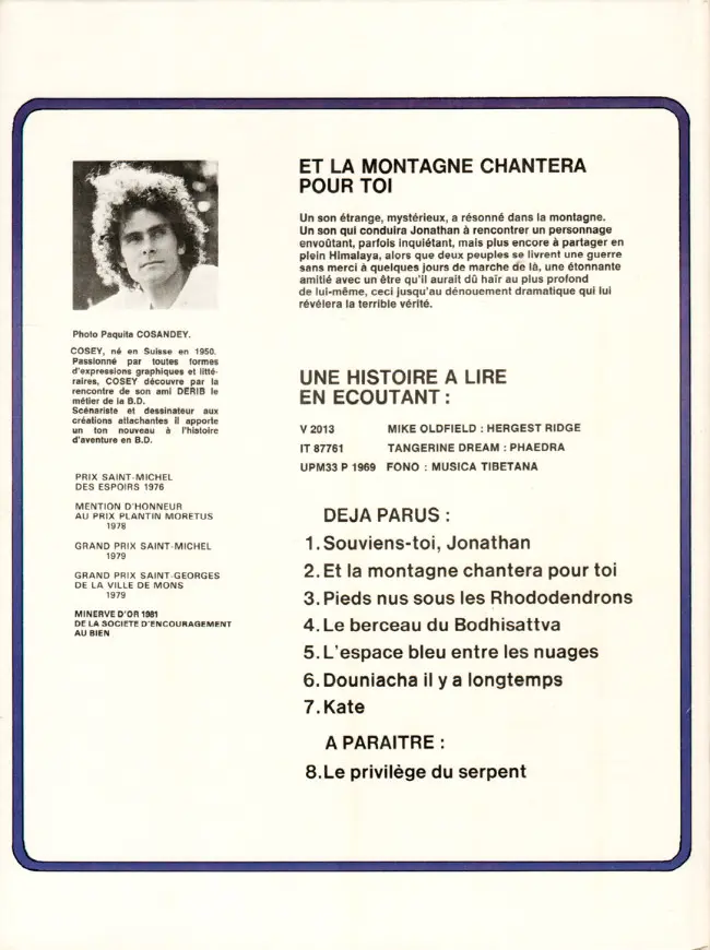 Verso de l'album Jonathan Tome 2 Et la montagne chantera pour toi