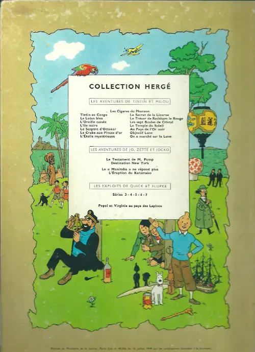 Verso de l'album Tintin Tome 6 L'oreille cassée