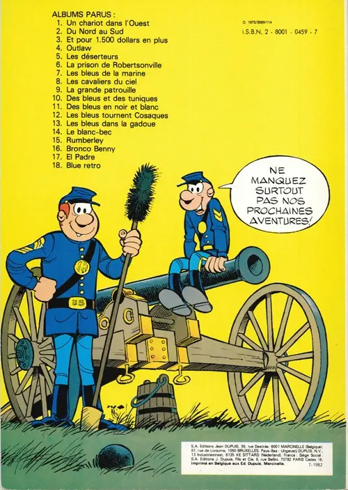Verso de l'album Les Tuniques Bleues Tome 7 Les bleus de la marine
