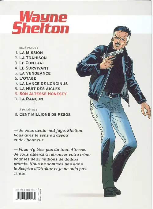 Verso de l'album Wayne Shelton Tome 9 Son altesse Honesty !