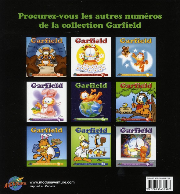 Verso de l'album Garfield #31