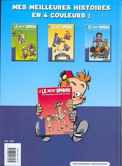Verso de l'album Le Petit Spirou Albums publicitaires pour Shell Mes meilleures histoires en bleu