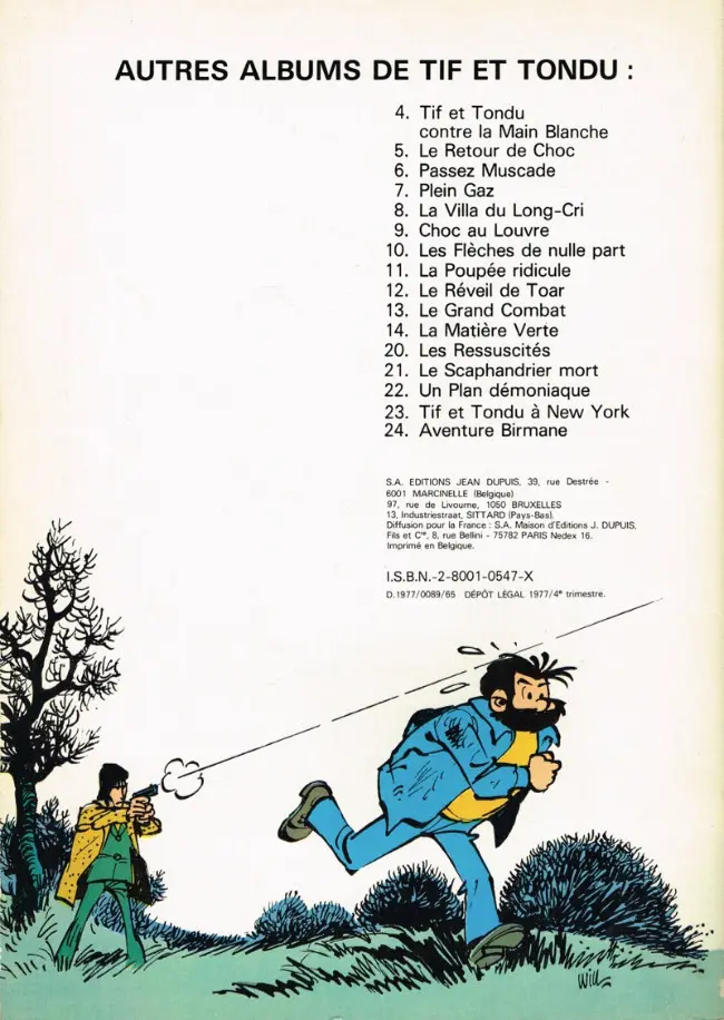 Verso de l'album Tif et Tondu Tome 25 Le retour de la Bête