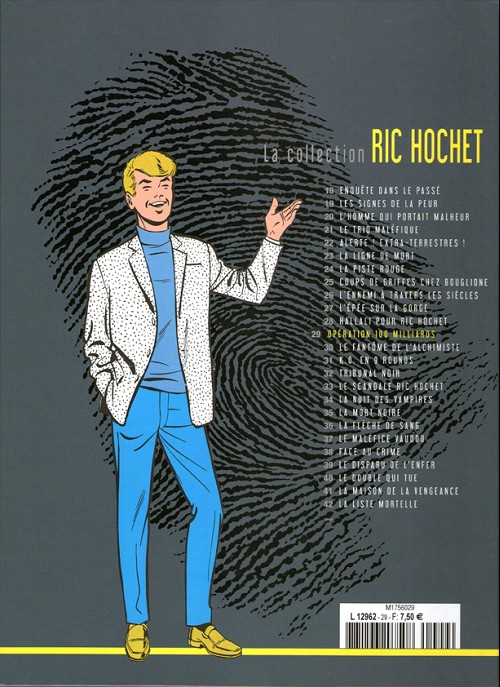 Verso de l'album Ric Hochet La collection Tome 29 Opération 100 milliards