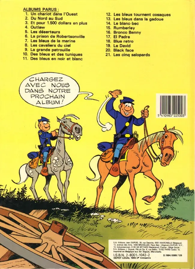 Verso de l'album Les Tuniques Bleues Tome 21 Les cinq salopards