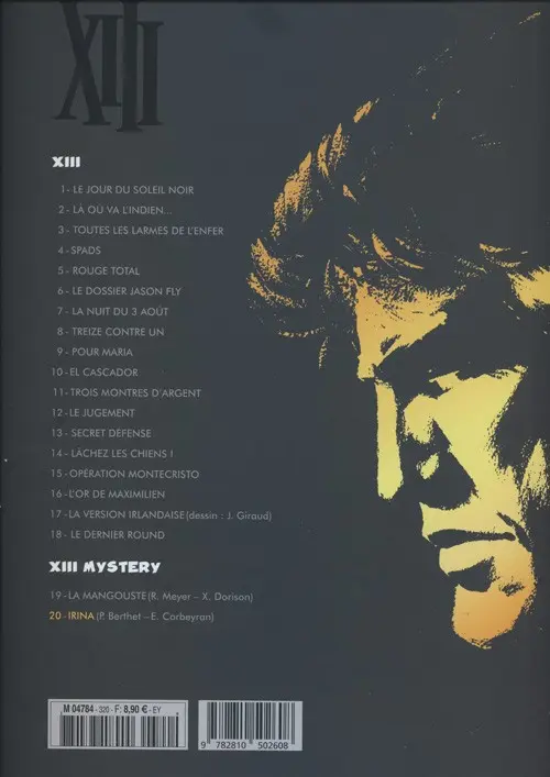 Verso de l'album XIII Tome 20 Irina