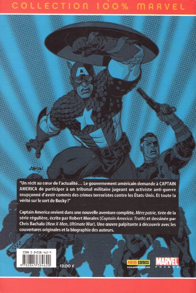 Verso de l'album Captain America Tome 2 Mère patrie