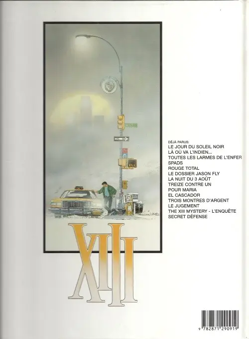 Verso de l'album XIII Tome 13 The XIII mystery - l'enquête
