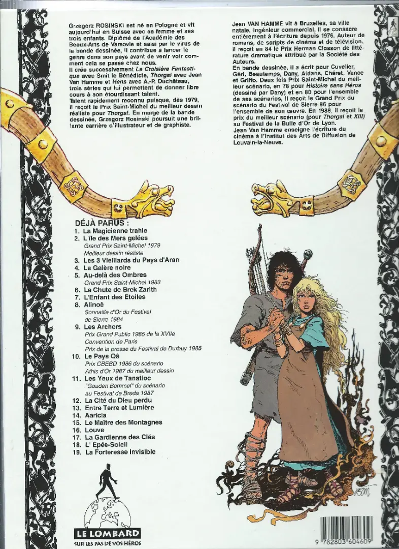 Verso de l'album Thorgal Tome 7 L'enfant des étoiles