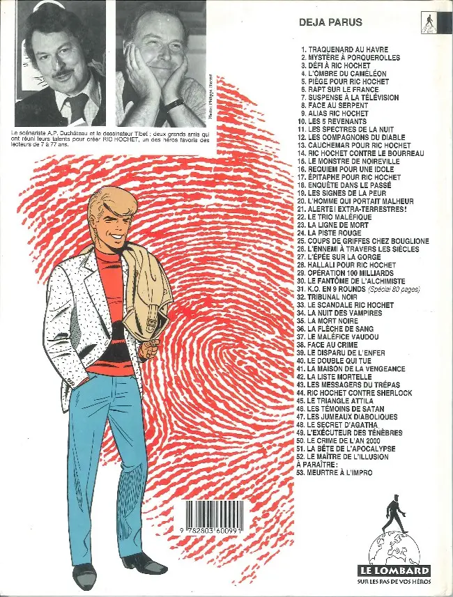 Verso de l'album Ric Hochet Tome 29 Opération 100 milliards