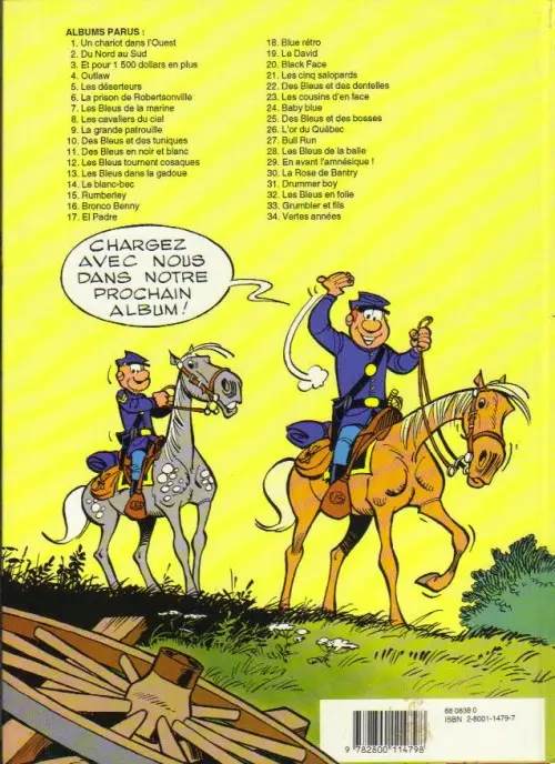 Verso de l'album Les Tuniques Bleues Tome 26 L'or du Québec