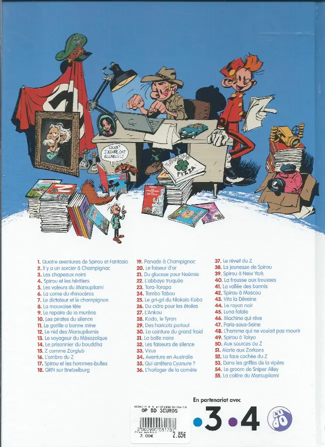 Verso de l'album Spirou et Fantasio Tome 23 Tora Torapa