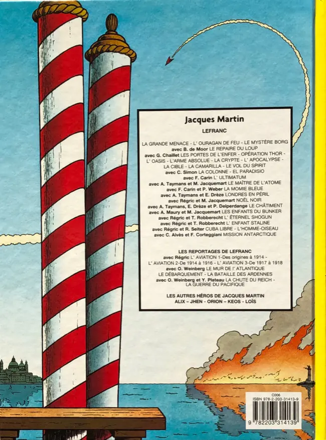 Verso de l'album Lefranc Tome 13 Le vol du spirit