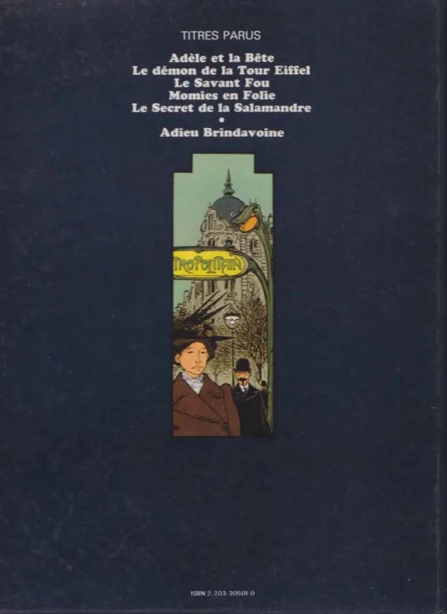 Verso de l'album Les Aventures Extraordinaires d'Adèle Blanc-Sec Tome 1 Adèle et la bête