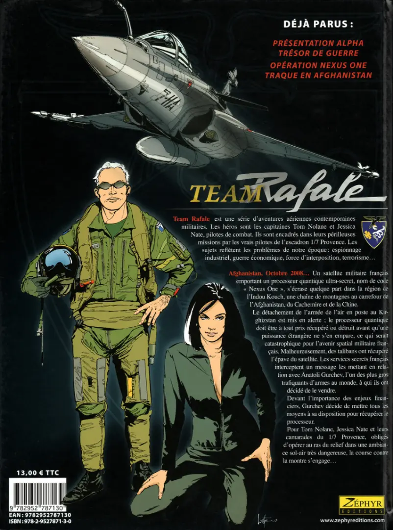 Verso de l'album Team Rafale N° 3 Opération Nexus One