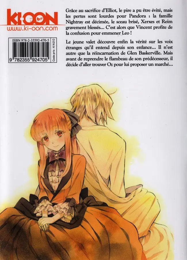 Verso de l'album Pandora Hearts 16