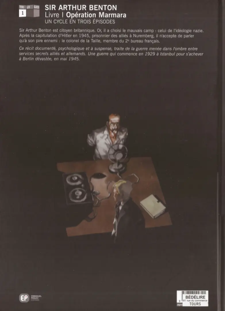 Verso de l'album Sir Arthur Benton Tome 1 Opération Marmara