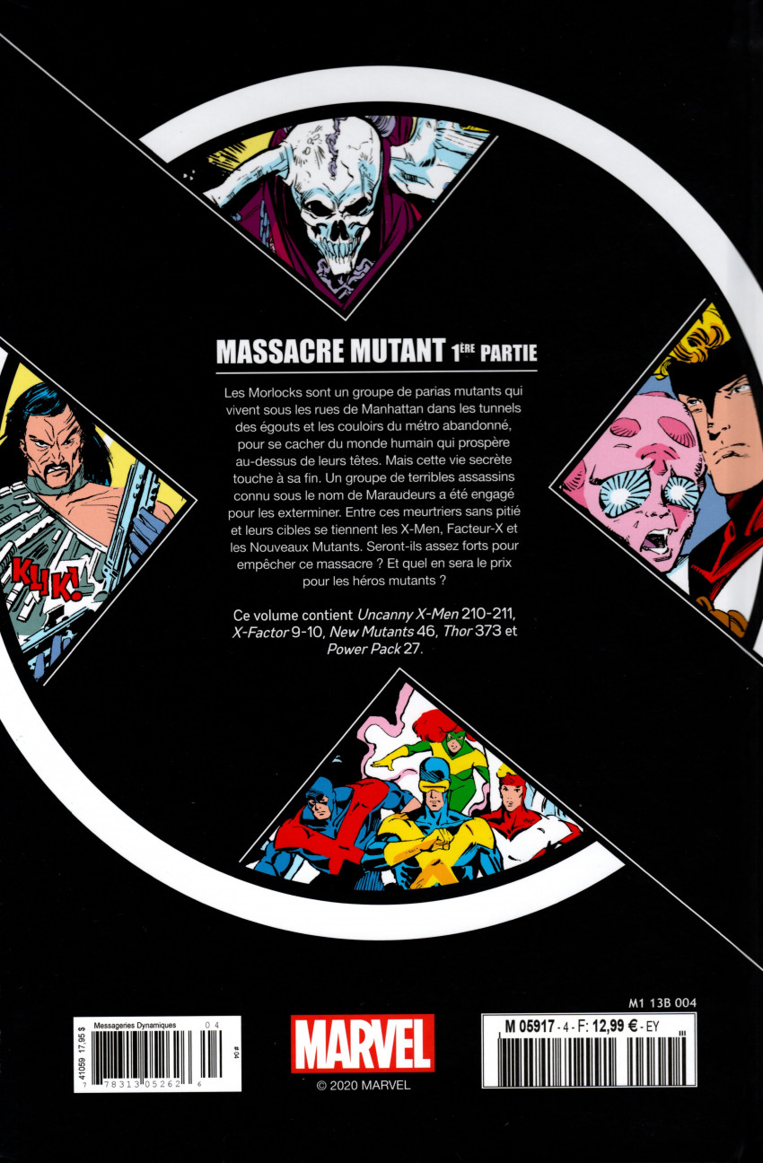 Verso de l'album X-Men - La Collection Mutante Tome 4 Massacre mutant 1ère partie
