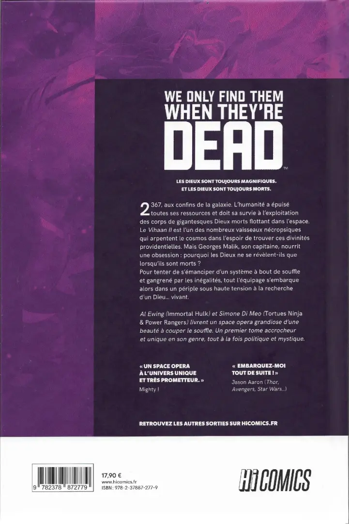 Verso de l'album We only find them when they're dead Tome 1 Le Voyageur