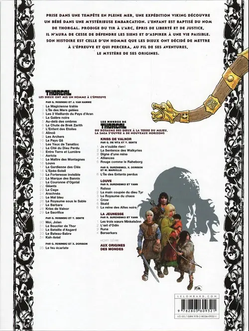 Verso de l'album Thorgal Tome 17 La Gardienne des Clés