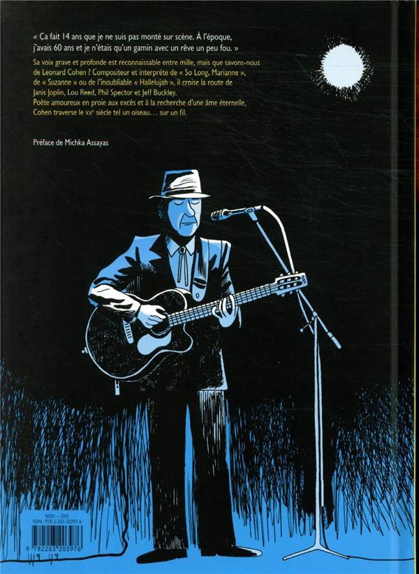 Verso de l'album Leonard Cohen Sur un fil