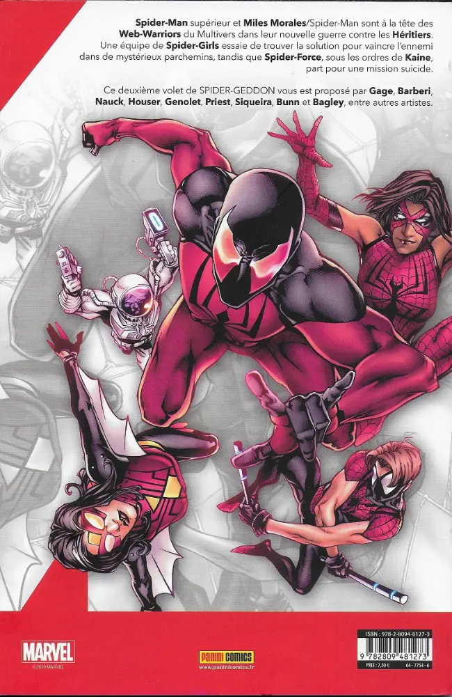 Verso de l'album Spider-geddon 002 Deux philosophies