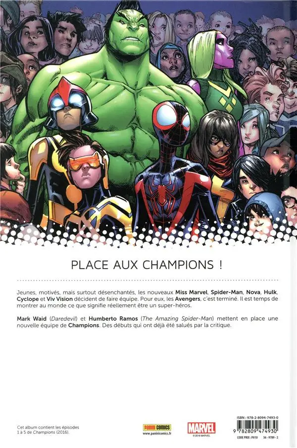 Verso de l'album Champions Tome 1 Changer le monde