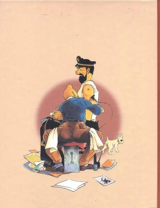 Verso de l'album Tintin Le piège bordure