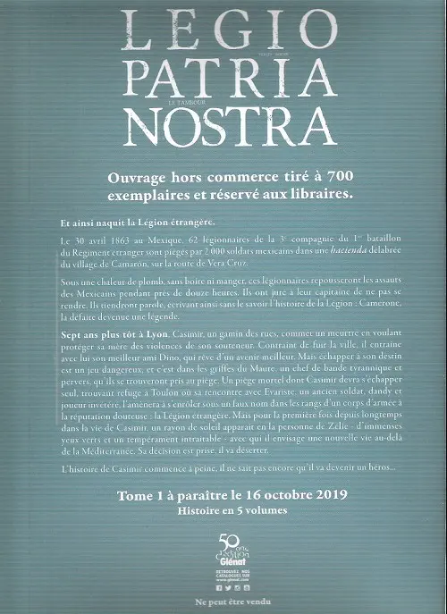 Verso de l'album Legio Patria Nostra Tome 1 Le tambour