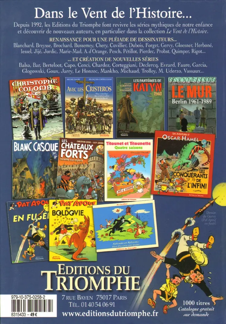 Verso de l'album BDM Trésors de la bande dessinée 2021-2022
