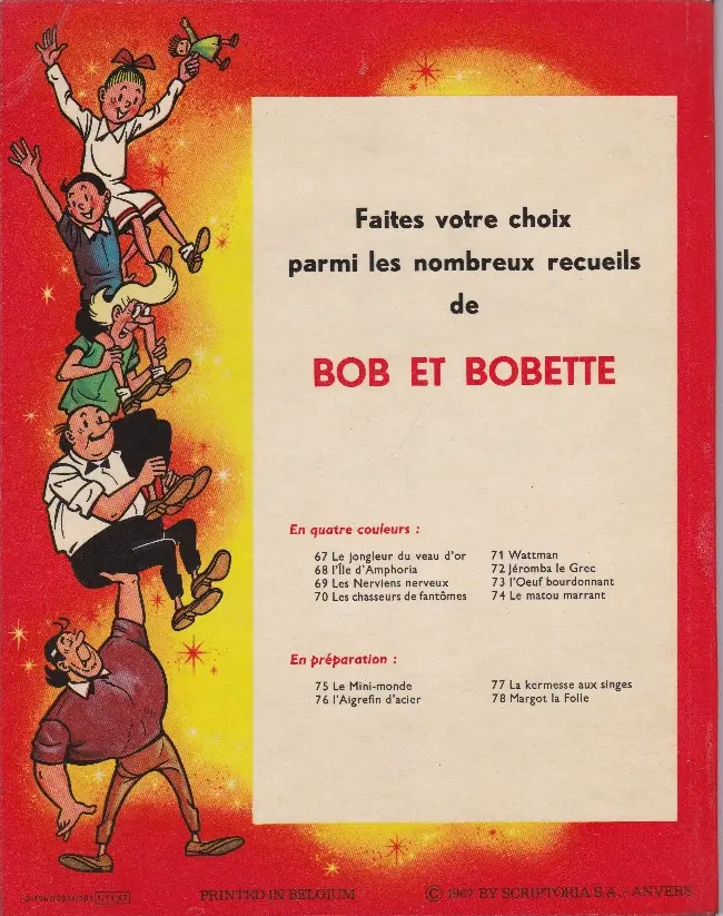Verso de l'album Bob et Bobette Tome 78 Margot la folle