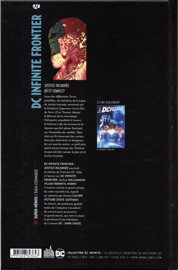 Verso de l'album DC infinite frontier - Justice incarnée