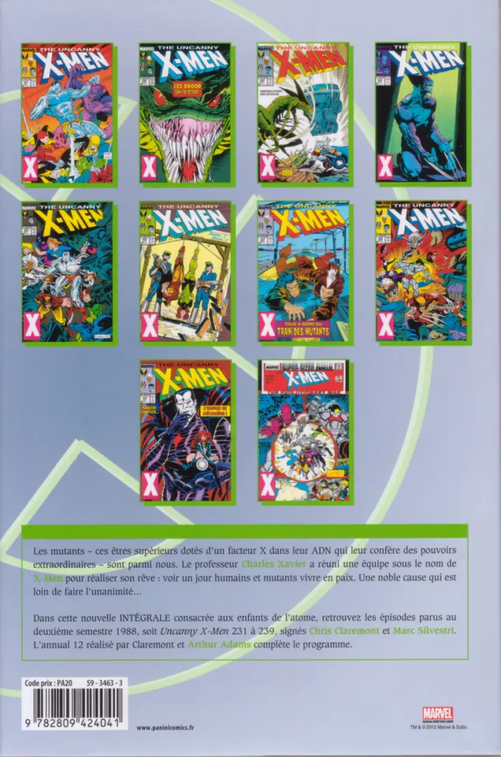 Verso de l'album X-Men L'intégrale Tome 22 1988 (II)