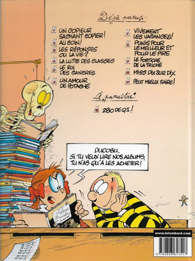 Verso de l'album L'Élève Ducobu Tome 8 Punis pour le meilleur et pour le pire