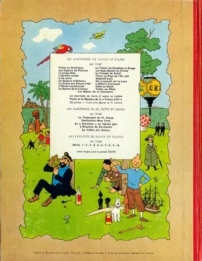 Verso de l'album Tintin Tome 20 Tintin au Tibet