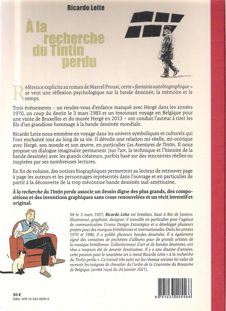 Verso de l'album À la recherche du Tintin perdu