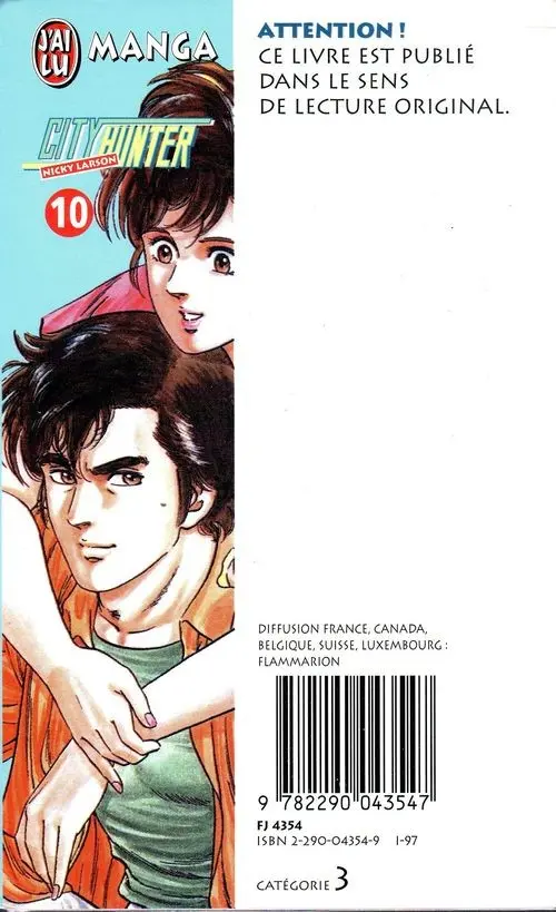 Verso de l'album City Hunter - Nicky Larson 10 Ne touchez pas à l'infirmière !