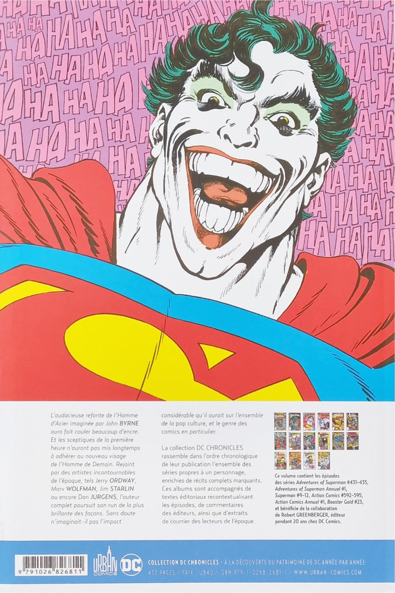 Verso de l'album Superman Chronicles Volume 3 1987