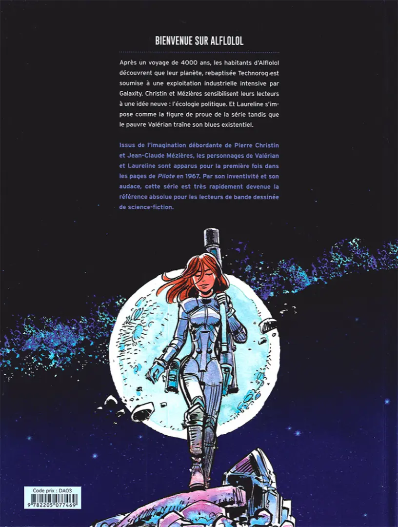 Verso de l'album Valérian Tome 4 Bienvenue sur Alflolol
