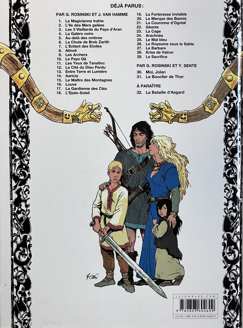 Verso de l'album Thorgal Tome 7 L'Enfant des Etoiles