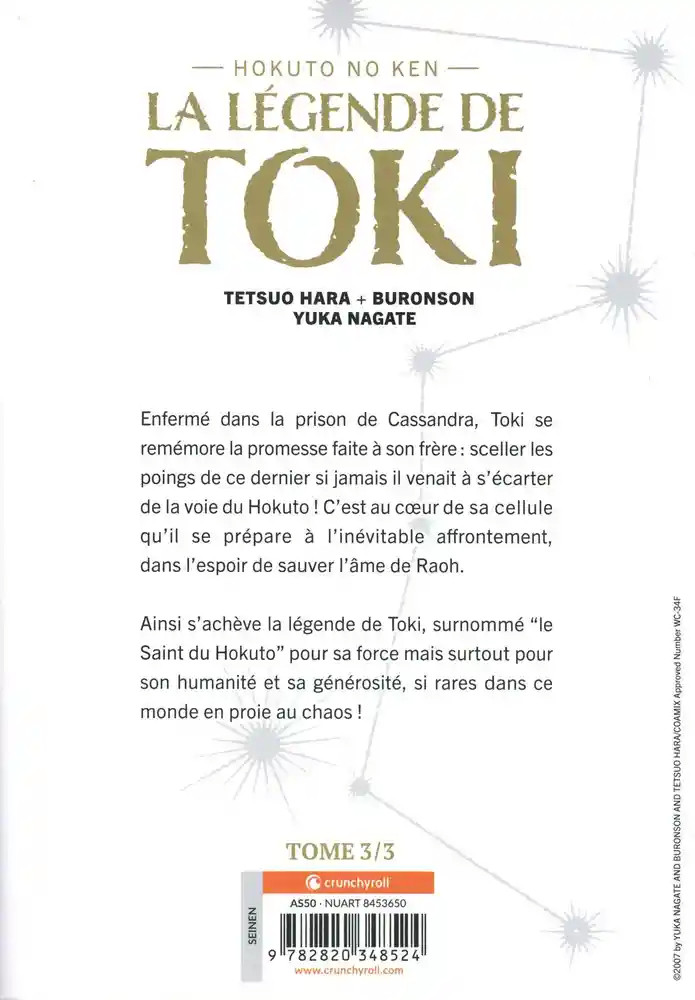 Verso de l'album Ken - Hokuto no Ken - La Légende de Toki Extrême Edition 3