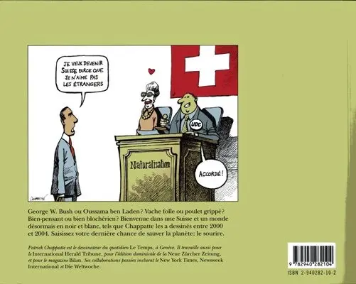 Verso de l'album Les bons et les méchants 2000-2004 : Le monde de Bush et la Suisse de Blocher