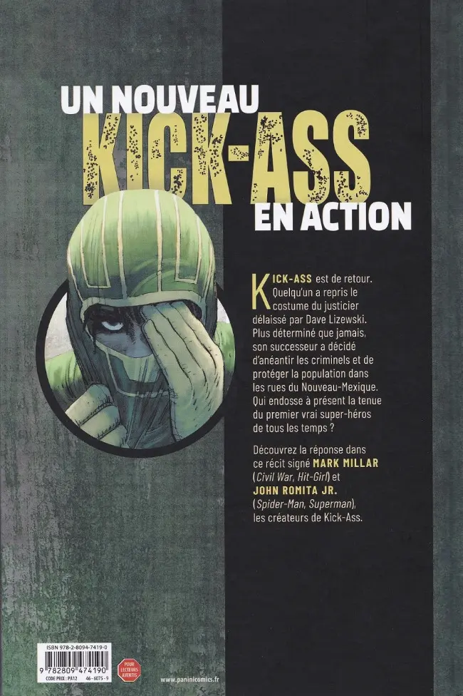 Verso de l'album Kick-Ass - The New Girl Tome 1