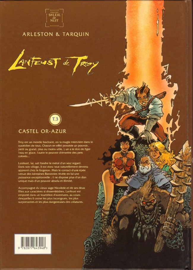 Verso de l'album Lanfeust de Troy Tome 3 Castel Or-Azur